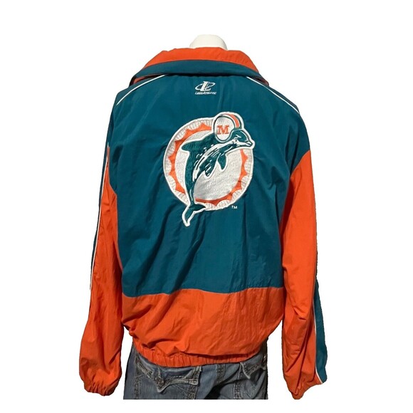Miami Dolphins Vintage 80s Logo Athletic Hooded Lightweight Jacket Medium - Picture 2 of 12
